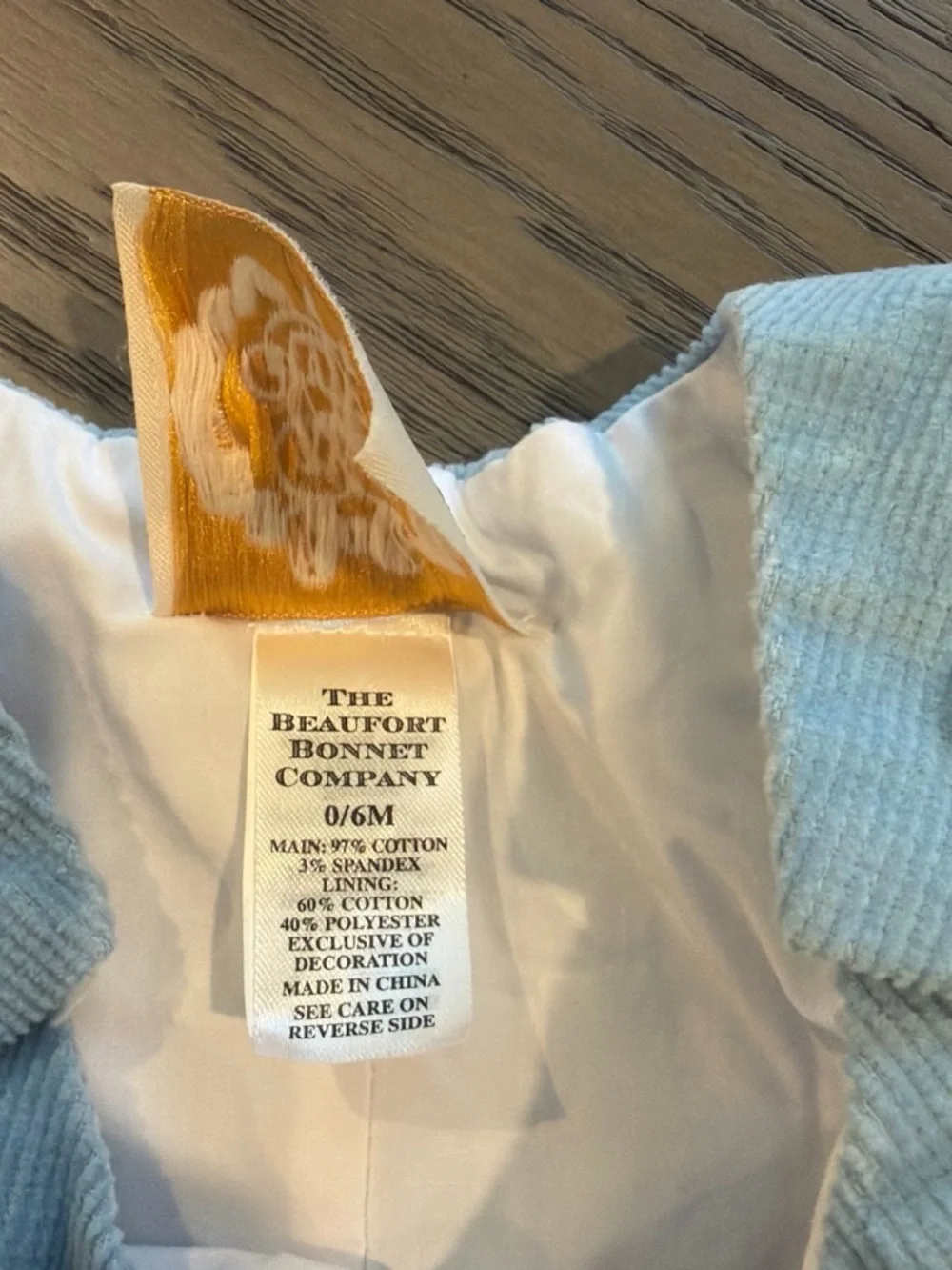 The beaufort bonnet company Light Blue Corduroy Baby Romper with Drum and Horn